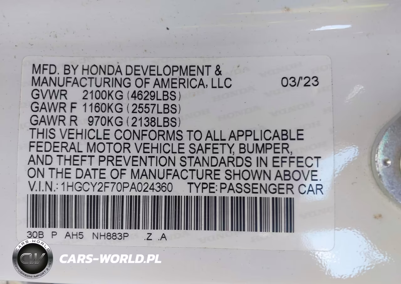 2023 Honda Accord Hybrid Sport-L VIN:1HGCY2F70PA024360 - 9
