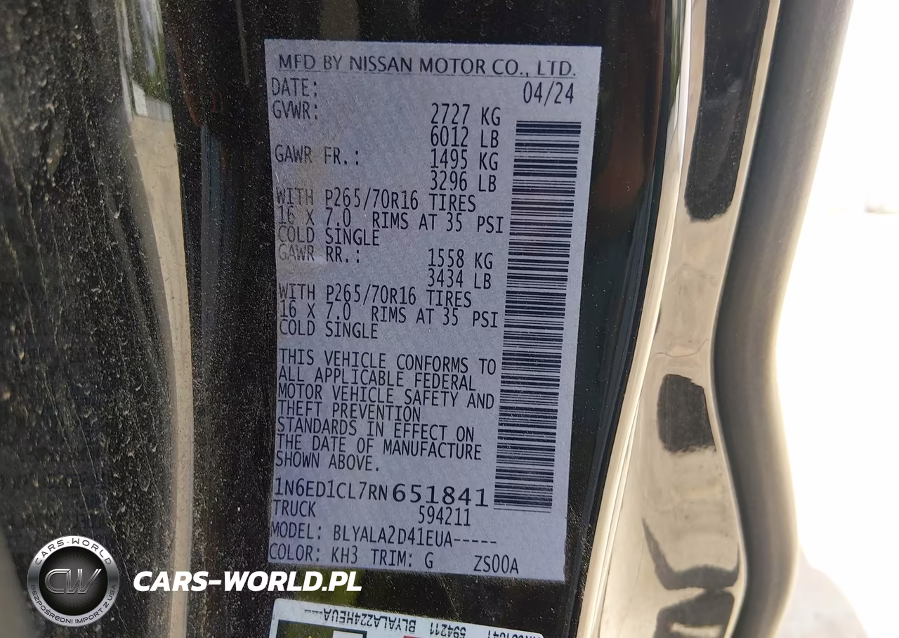 2024 Nissan Frontier King Cab S 4X2 VIN:1N6ED1CL7RN651841 - 9
