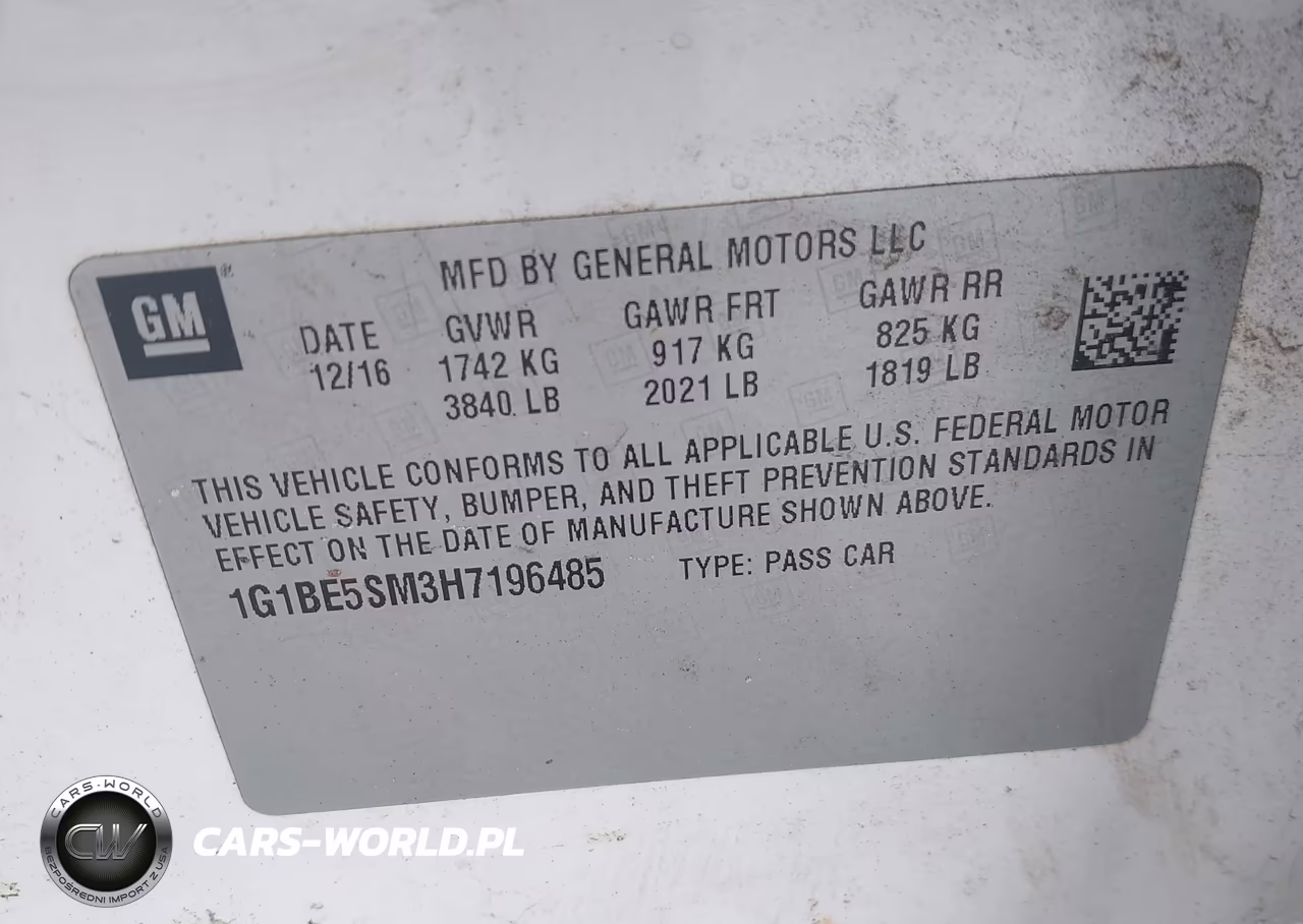 2017 Chevrolet Cruze Lt Auto VIN:1G1BE5SM3H7196485 - 9