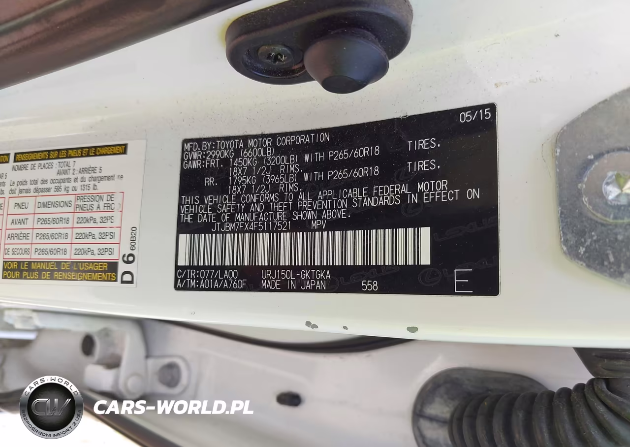 2015 Lexus Gx 460 VIN:JTJBM7FX4F5117521 - 9