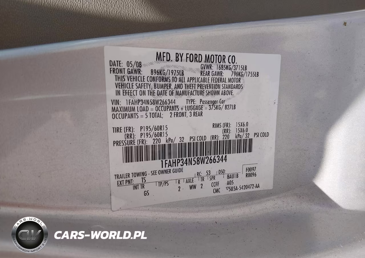 2008 Ford Focus S VIN:1FAHP34N58W266344 - 9