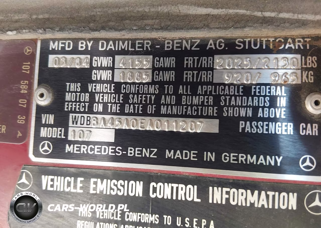 1984 Mercedes-Benz 380 Sl VIN:WDBBA45A0EA011207 - 9