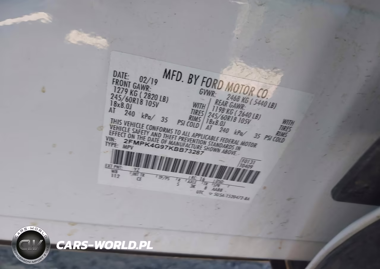 2019 Ford Edge Se VIN:2FMPK4G97KBB73287 - 9