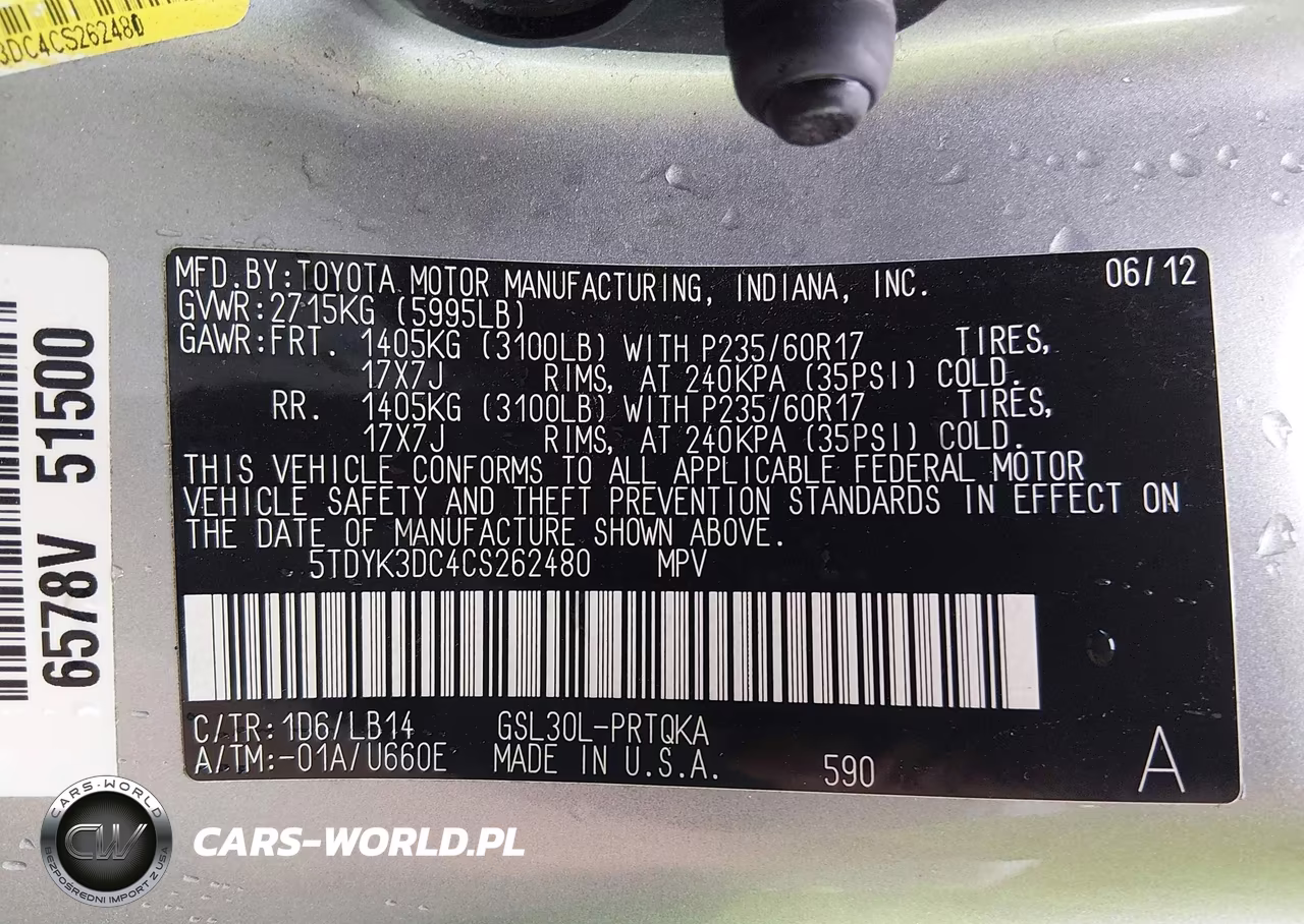 2012 Toyota Sienna Xle V6 8 Passenger VIN:5TDYK3DC4CS262480 - 9