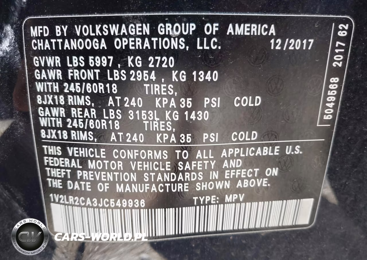2018 Volkswagen Atlas 3.6L V6 Se-3.6L V6 Se W-Technology VIN:1V2LR2CA3JC549936 - 9