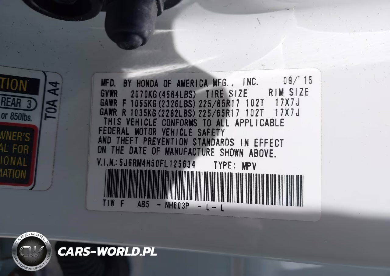 2015 Honda Cr-V Ex VIN:5J6RM4H50FL125634 - 9