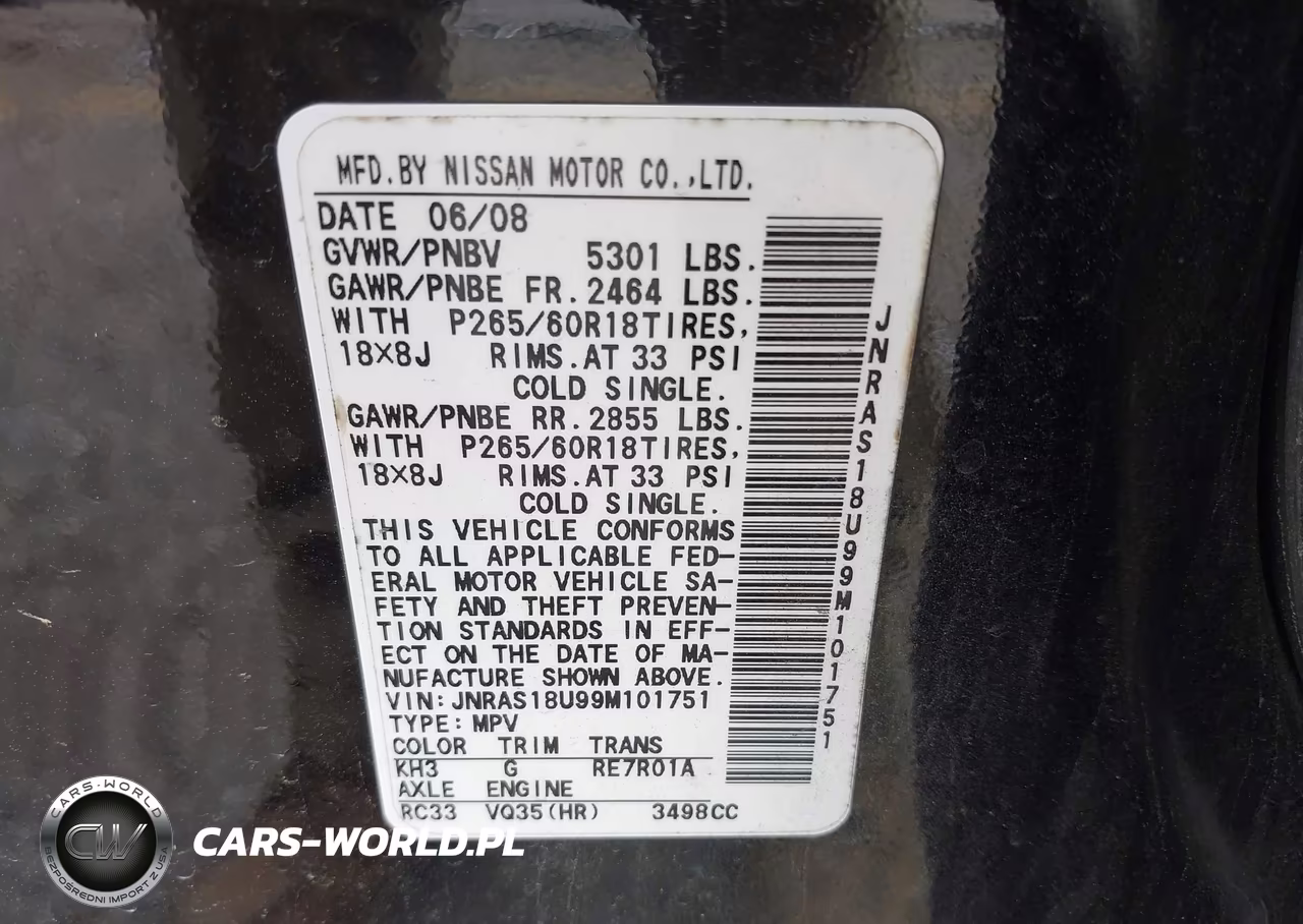 2009 Infiniti Fx35 VIN:JNRAS18U99M101751 - 9