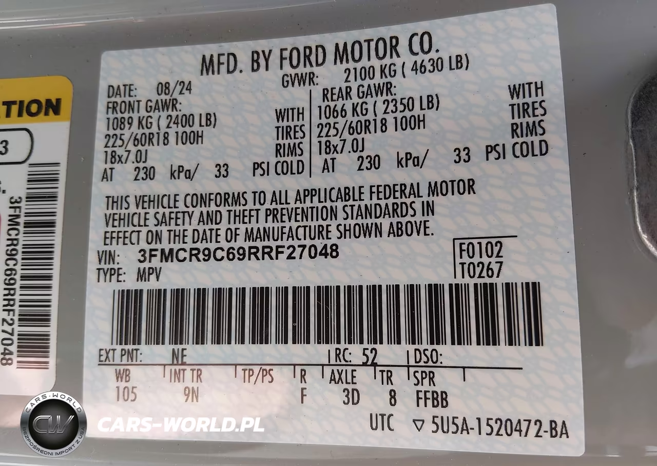 2024 Ford Bronco Sport Outer Banks VIN:3FMCR9C69RRF27048 - 9