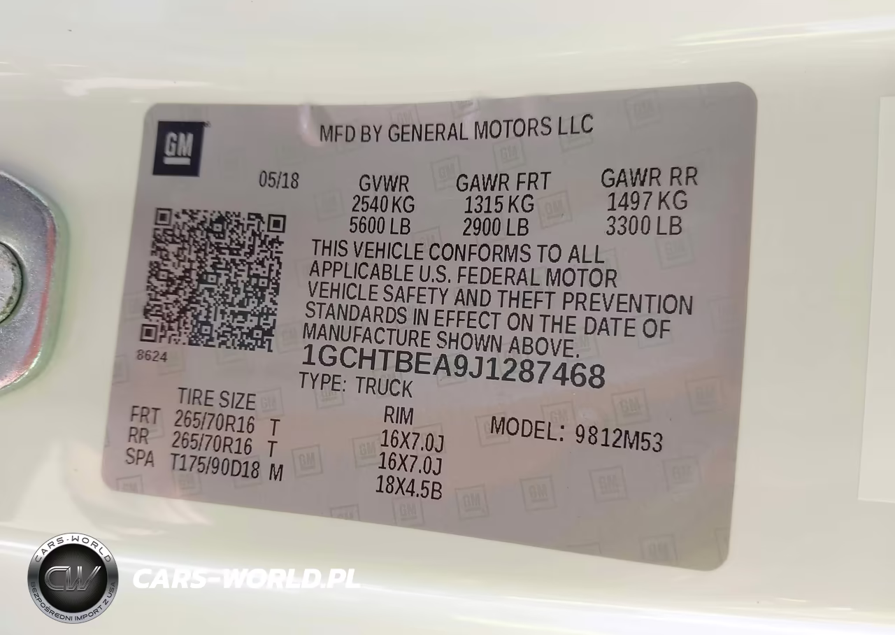 2018 Chevrolet Colorado Wt VIN:1GCHTBEA9J1287468 - 9