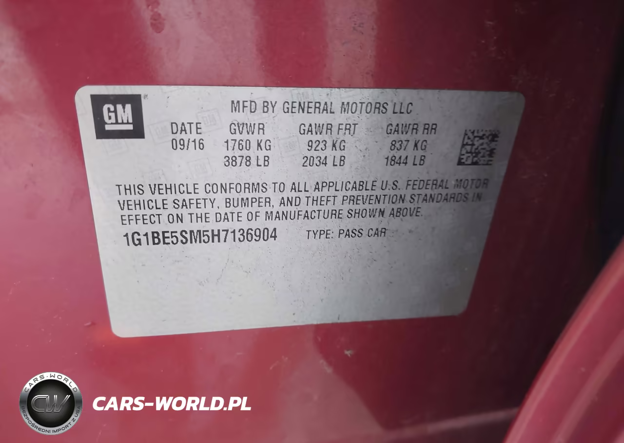 2017 Chevrolet Cruze Lt Auto VIN:1G1BE5SM5H7136904 - 9