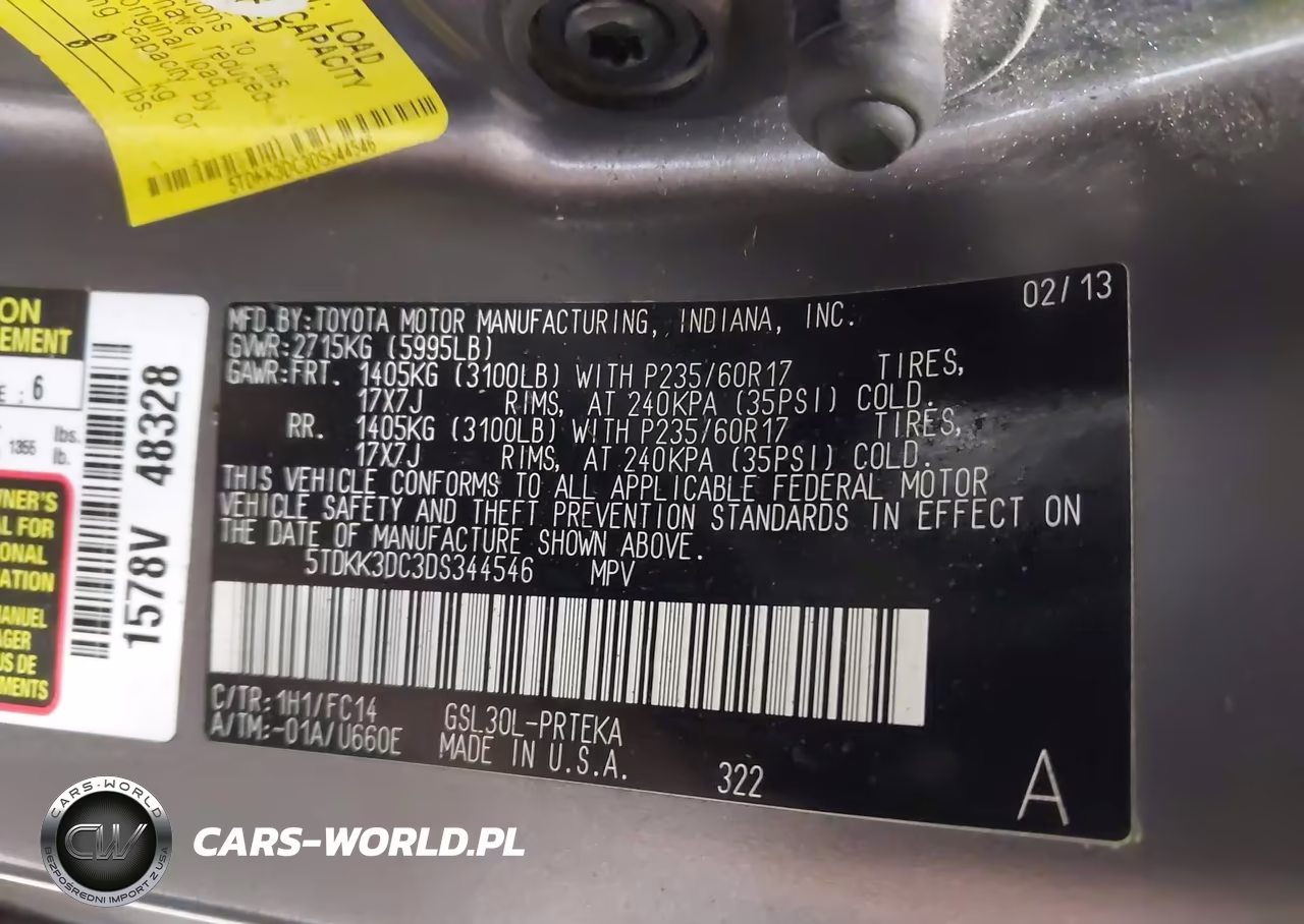 2013 Toyota Sienna Le V6 8 Passenger VIN:5TDKK3DC3DS344546 - 9