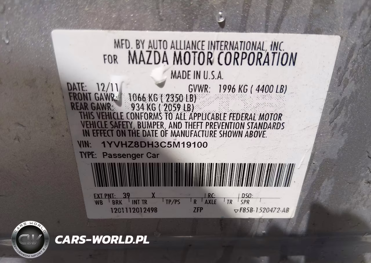 2012 Mazda Mazda6 I Touring VIN:1YVHZ8DH3C5M19100 - 9