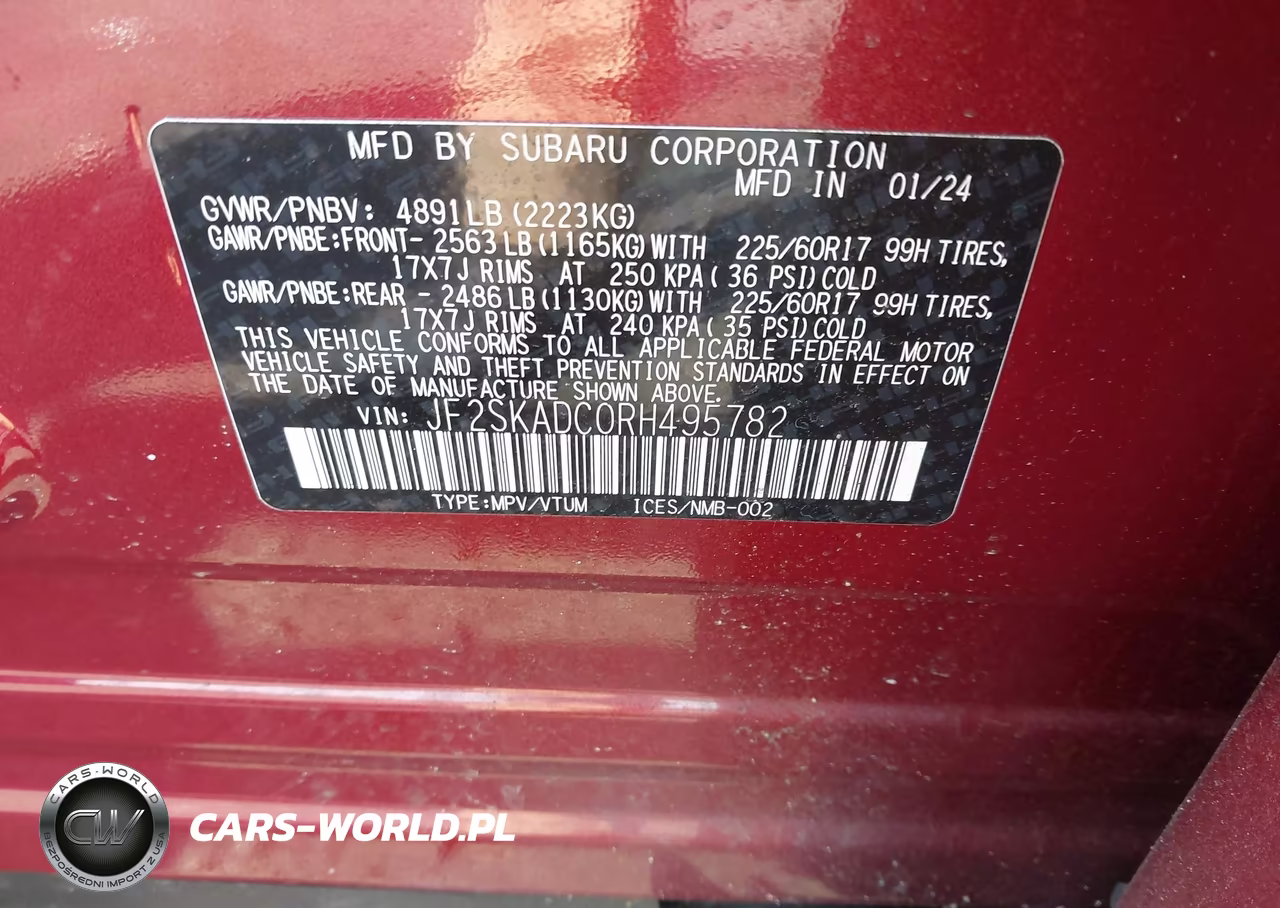 2024 Subaru Forester Premium VIN:JF2SKADC0RH495782 - 9