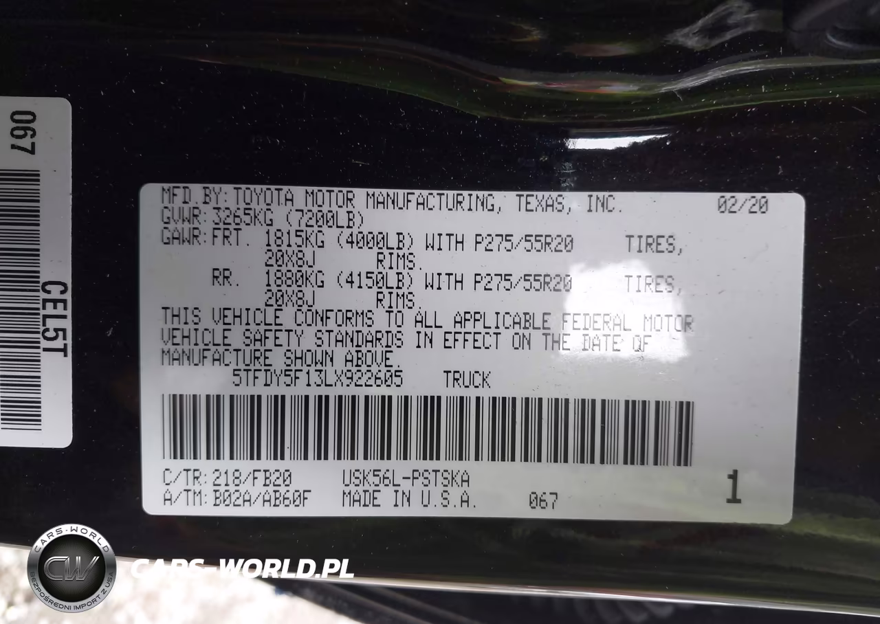 2020 Toyota Tundra Sr5 VIN:5TFDY5F13LX922605 - 9