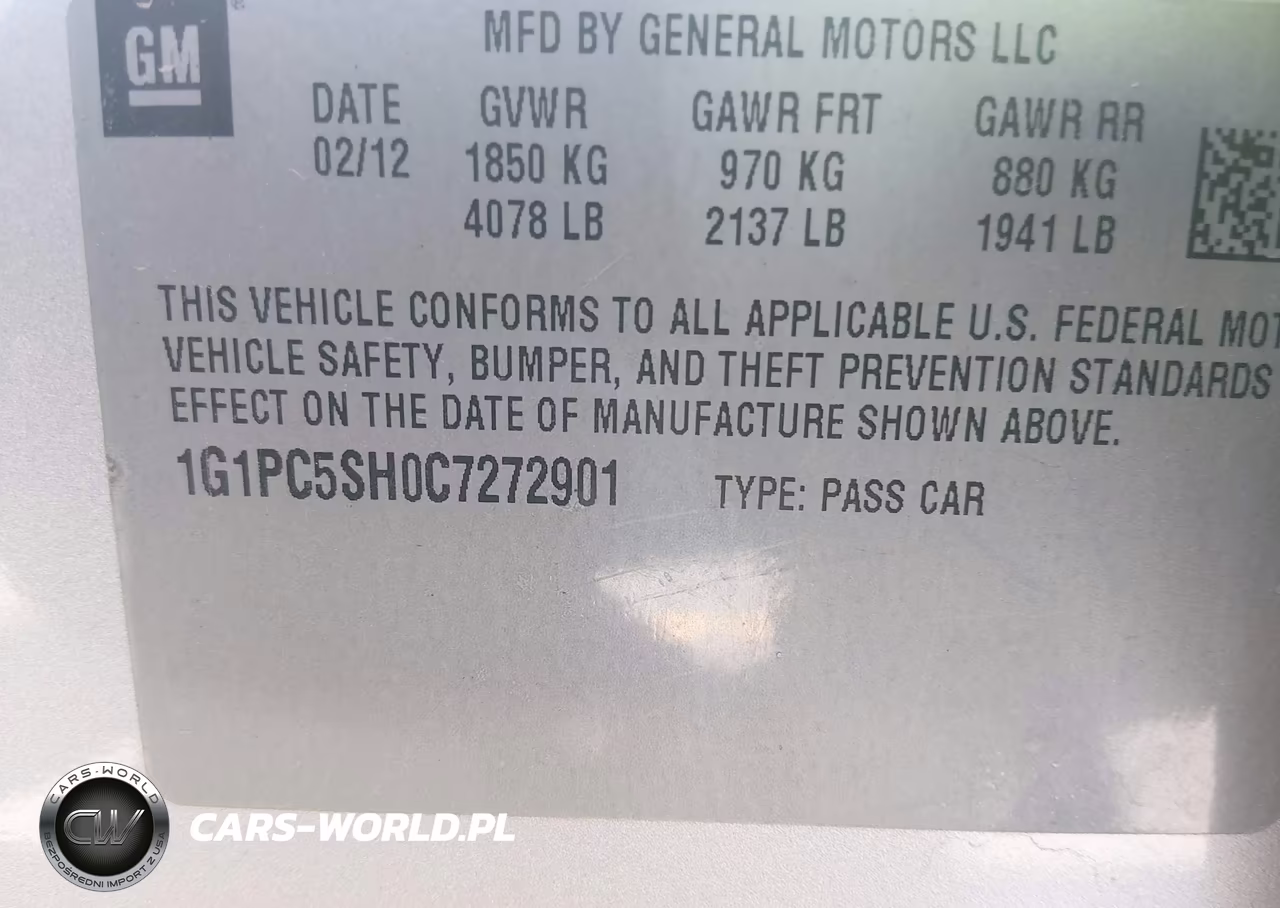 2012 Chevrolet Cruze Ls VIN:1G1PC5SH0C7272901 - 9