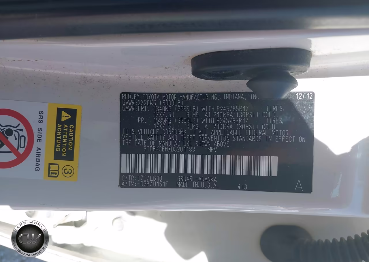 2013 Toyota Highlander Se V6 VIN:5TDBK3EHXDS201183 - 9