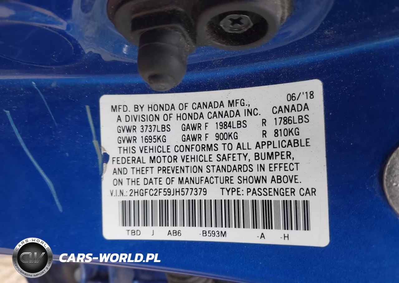 2018 Honda Civic Lx VIN:2HGFC2F59JH577379 - 9