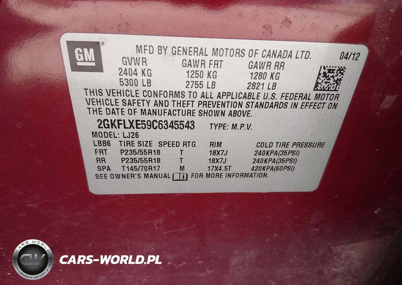 2012 GMC Terrain Slt-2 VIN:2GKFLXE59C6345543 - 9