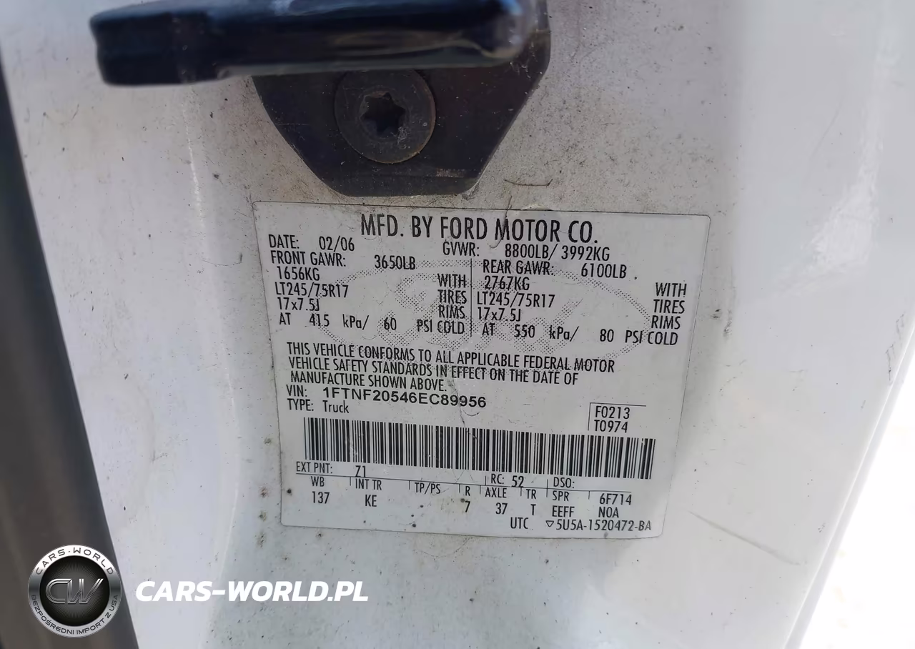2006 Ford F-250 Xl-Xlt VIN:1FTNF20546EC89956 - 9