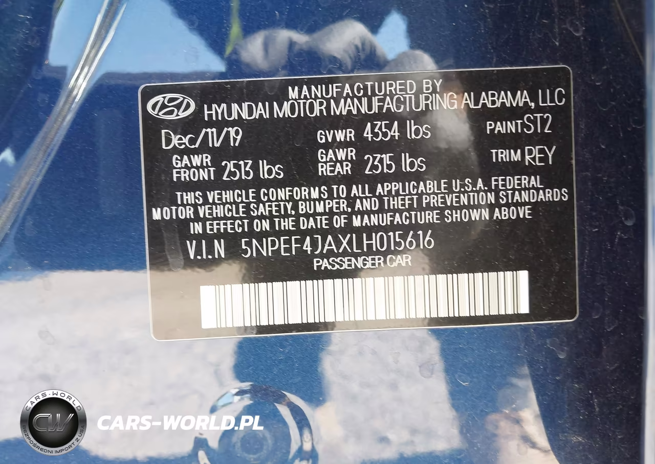 2020 Hyundai Sonata Sel VIN:5NPEF4JAXLH015616 - 9