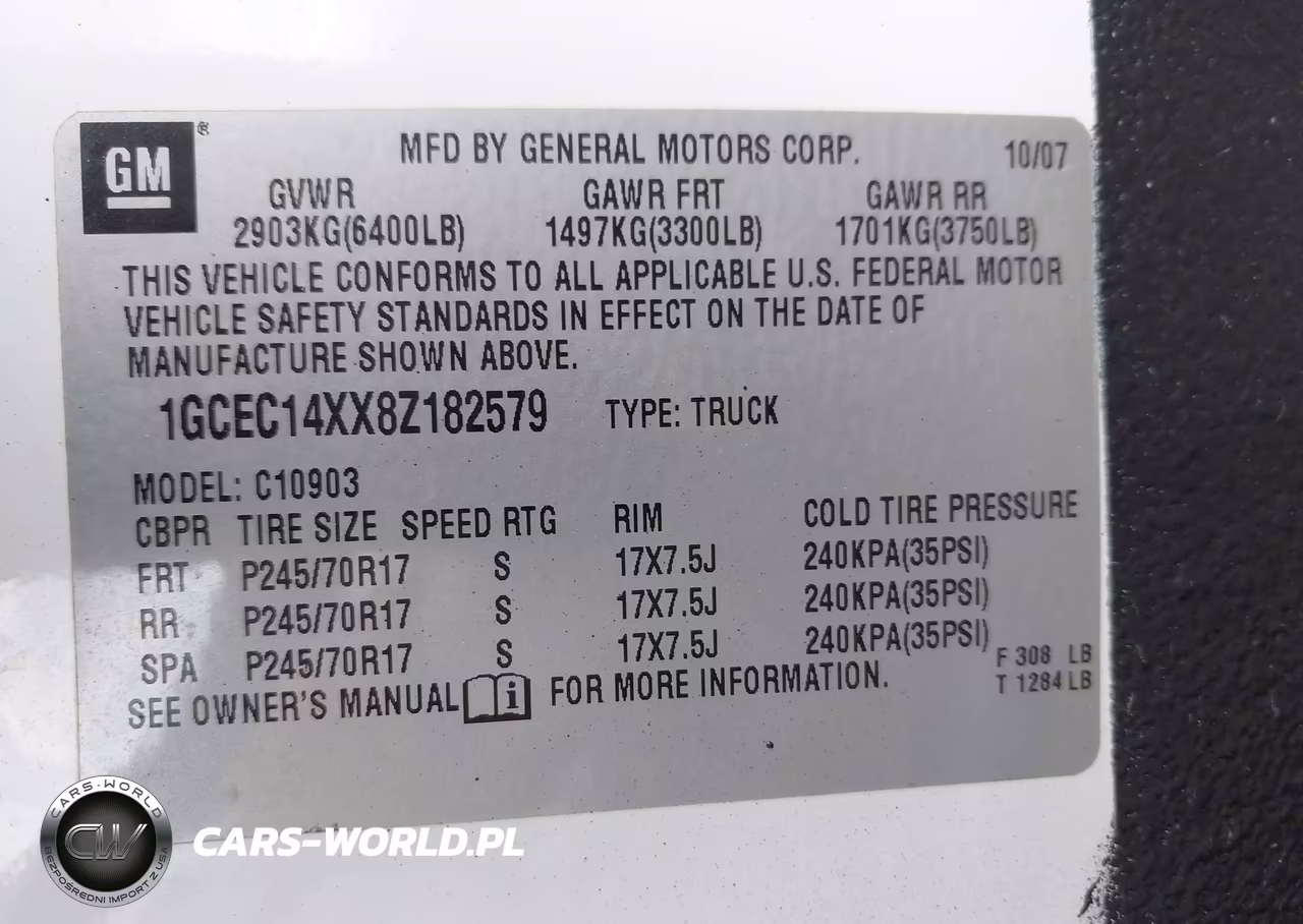 2008 Chevrolet Silverado 1500 Work Truck VIN:1GCEC14XX8Z182579 - 9