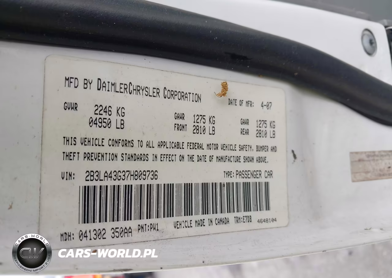 2007 Dodge Charger VIN:2B3LA43G37H809736 - 9
