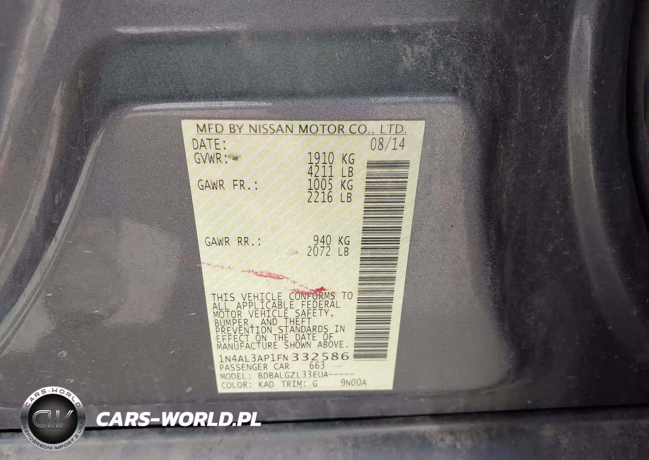 2015 Nissan Altima 2.5-2.5 S-2.5 Sl-2.5 Sv VIN:1N4AL3AP1FN332586 - 9