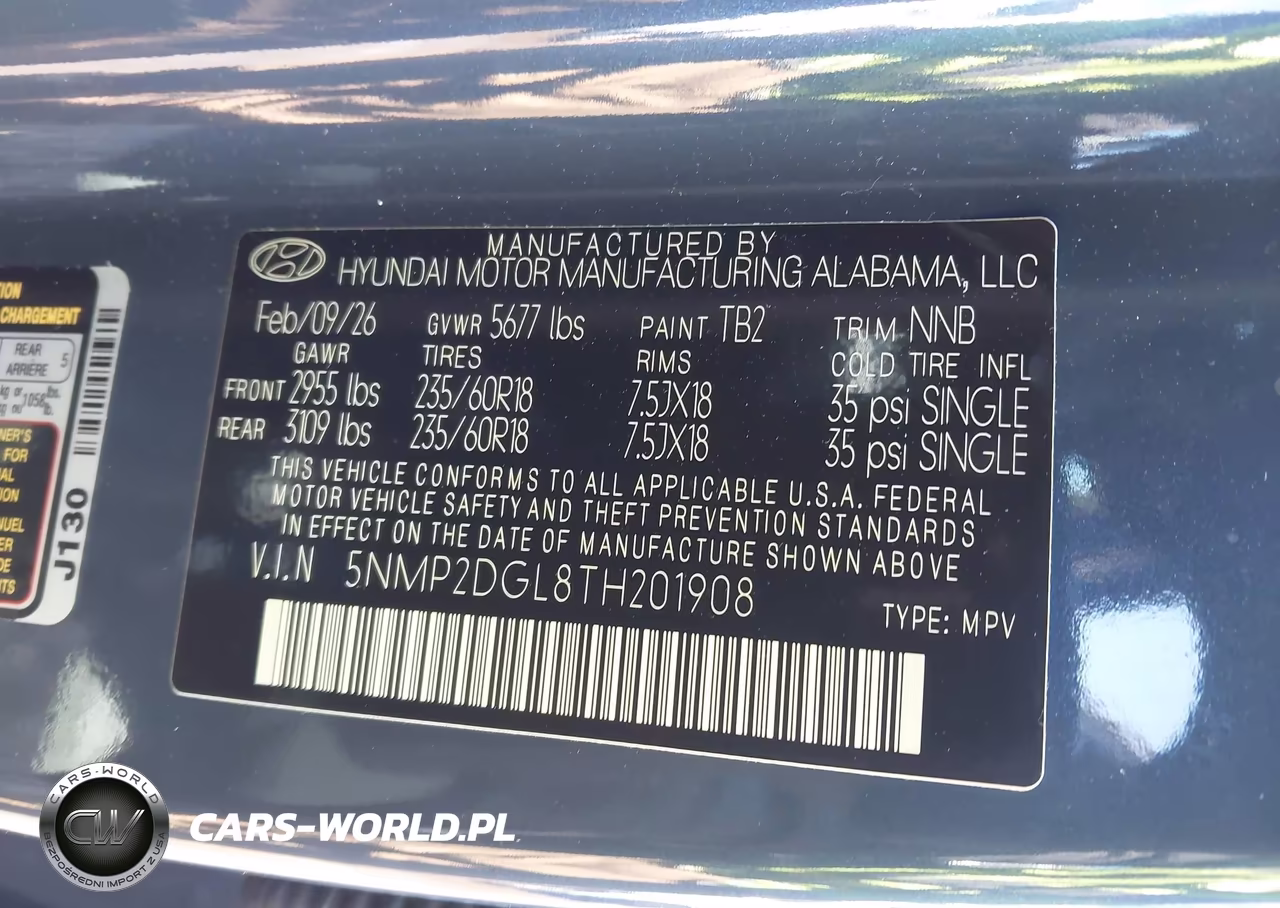 2026 Hyundai Santa Fe Sel VIN:5NMP2DGL8TH201908 - 9