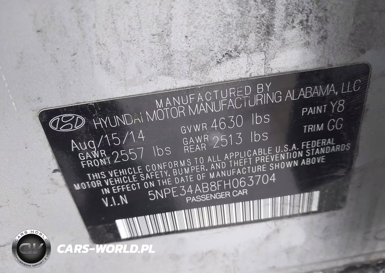 2015 Hyundai Sonata Sport 2.0T VIN:5NPE34AB8FH063704 - 9