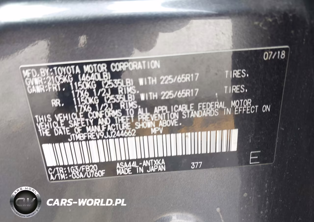 2018 Toyota Rav4 Le VIN:JTMBFREV9JJ244662 - 9