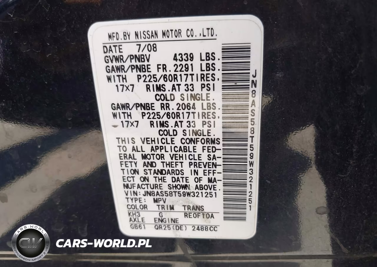 2009 Nissan Rogue Sl VIN:JN8AS58T59W321251 - 9