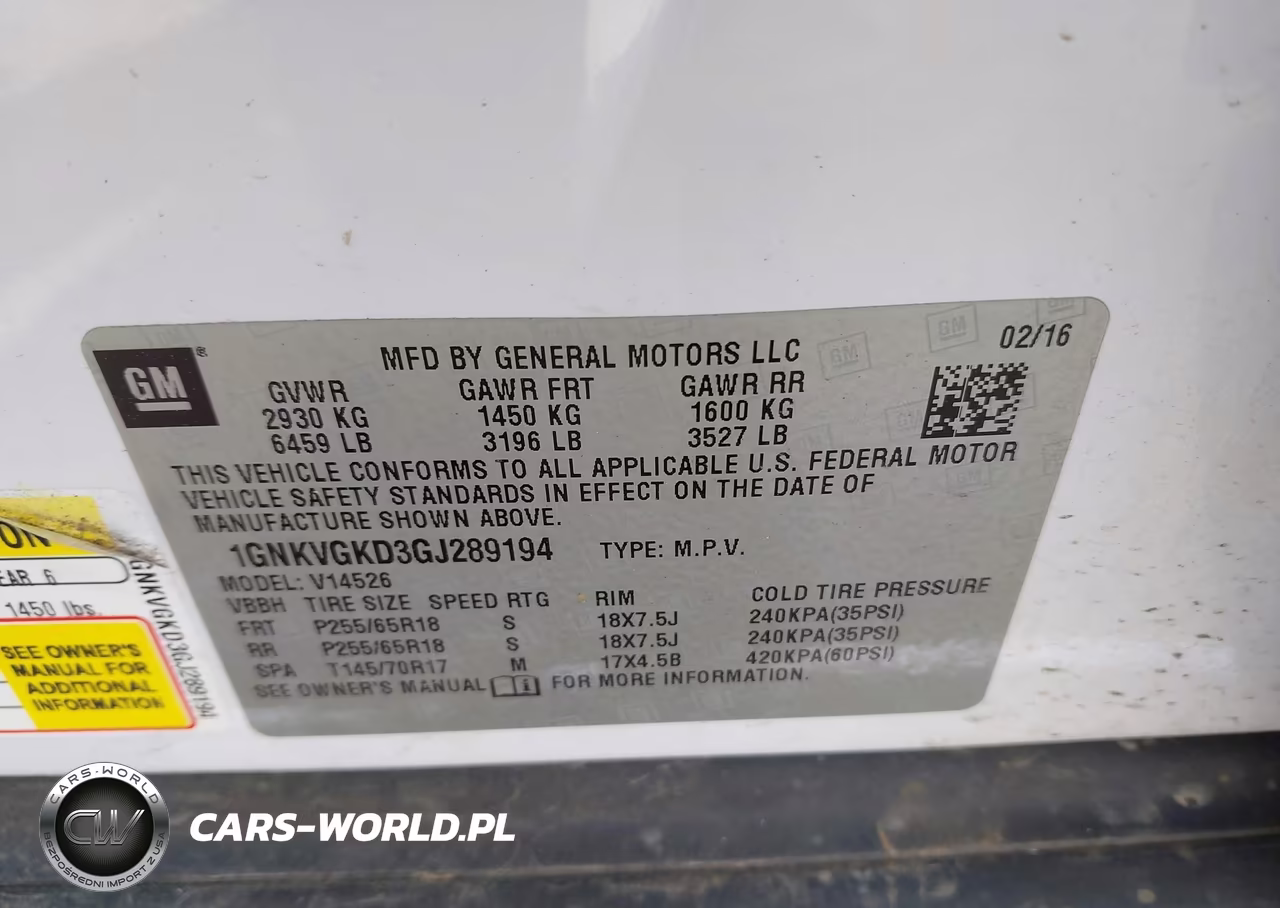 2016 Chevrolet Traverse 1Lt VIN:1GNKVGKD3GJ289194 - 9