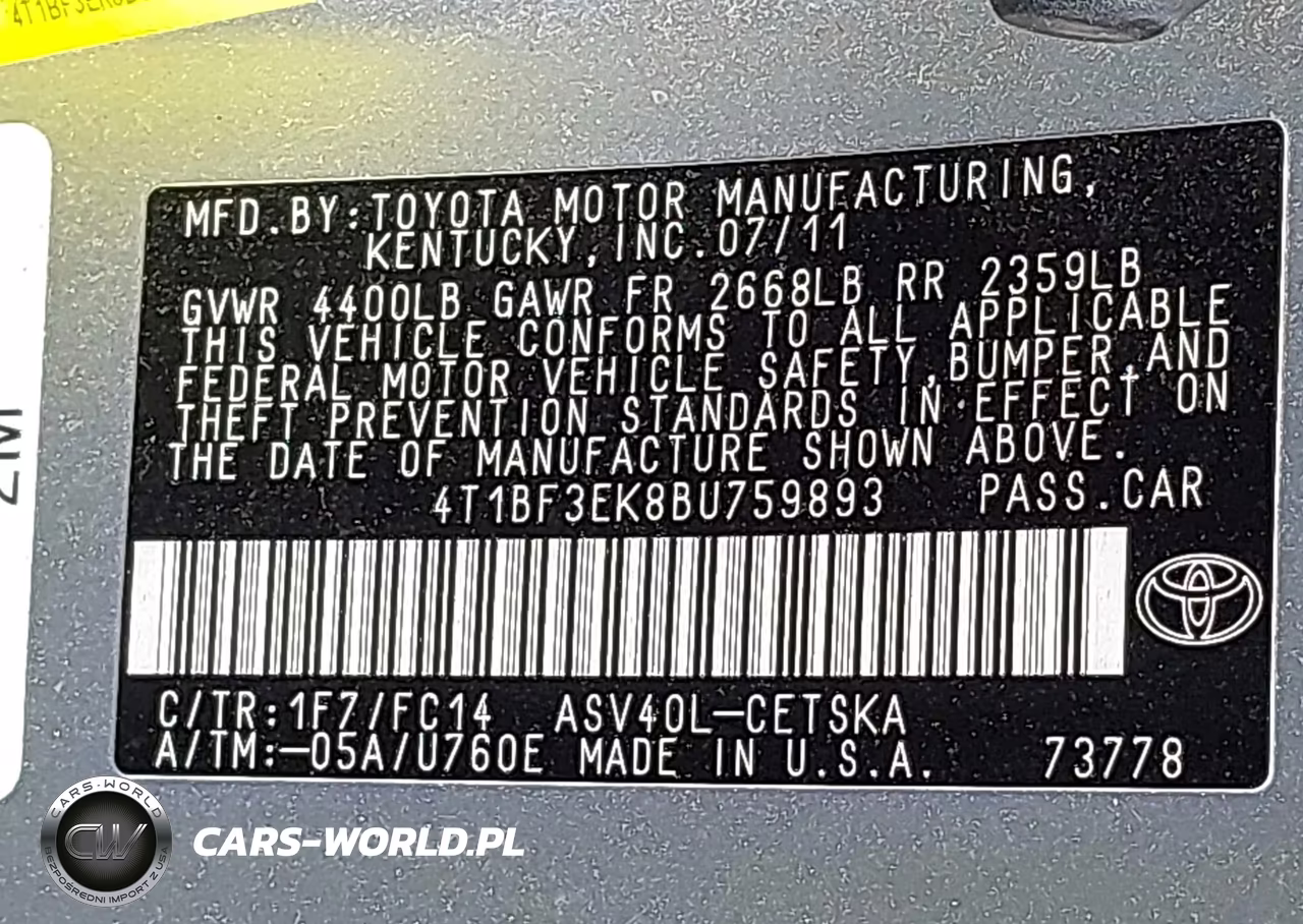 2011 Toyota Camry Se VIN:4T1BF3EK8BU759893 - 9