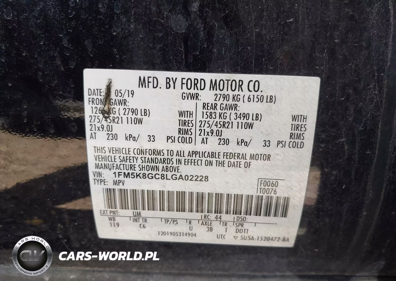 2020 Ford Explorer St VIN:1FM5K8GC8LGA02228 - 9