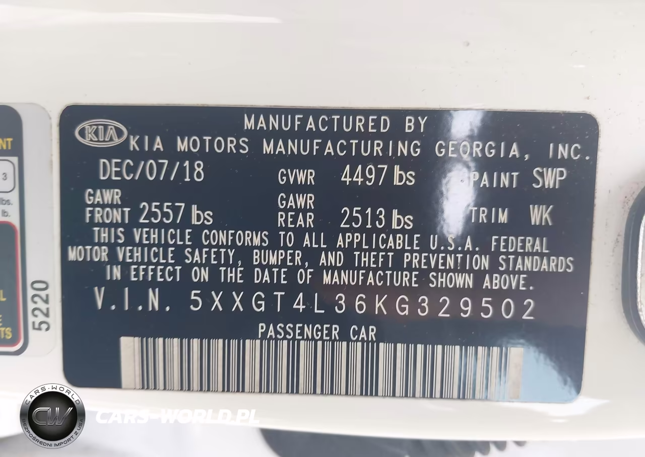 2019 Kia Optima Lx VIN:5XXGT4L36KG329502 - 9