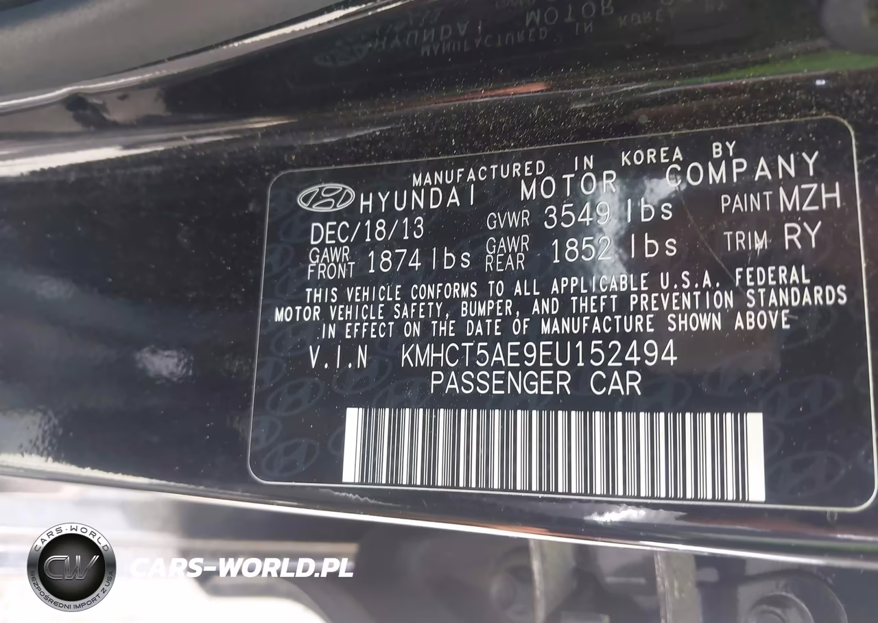 2014 Hyundai Accent Gs VIN:KMHCT5AE9EU152494 - 9