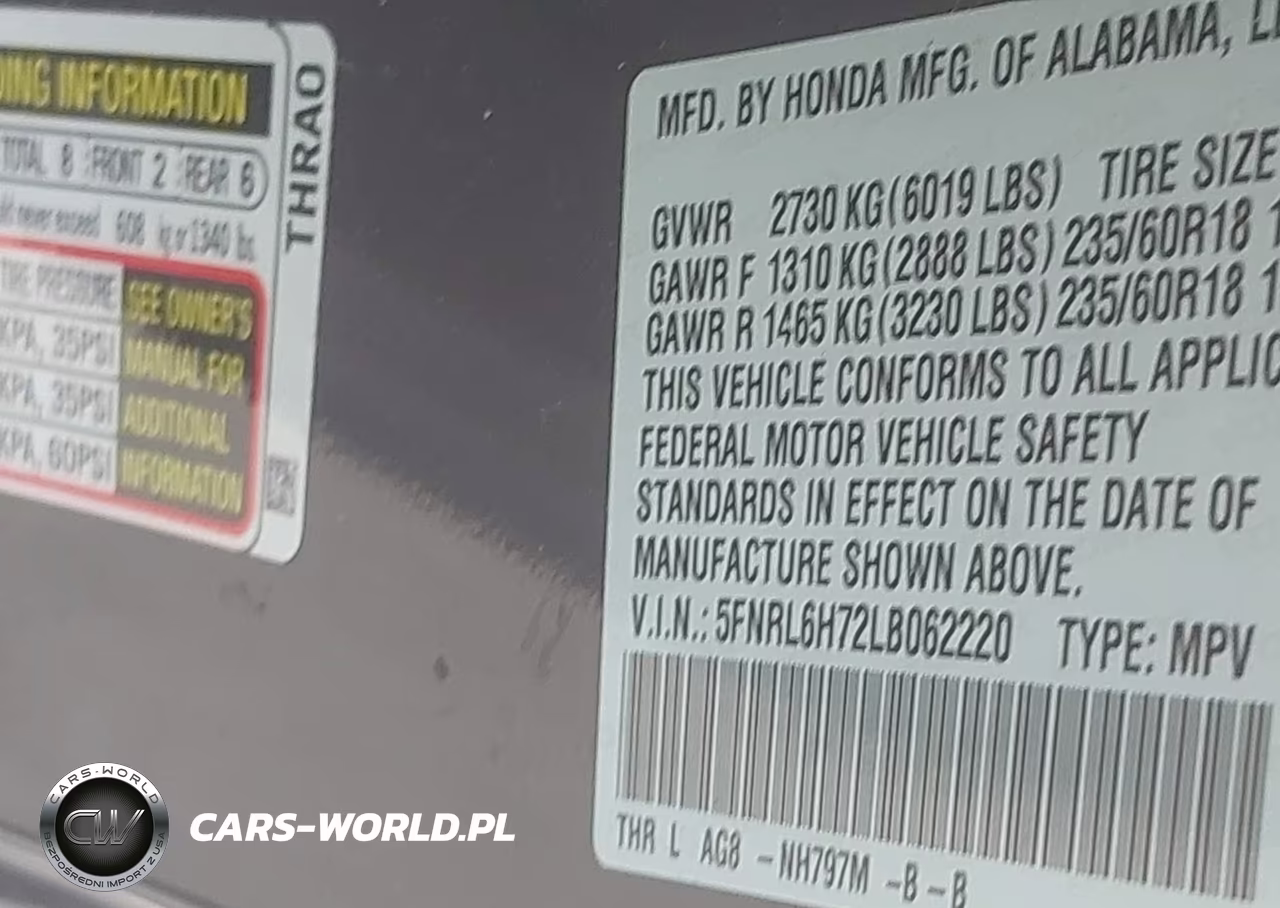 2020 Honda Odyssey Ex-L-Ex-L W-Navi Res VIN:5FNRL6H72LB062220 - 9