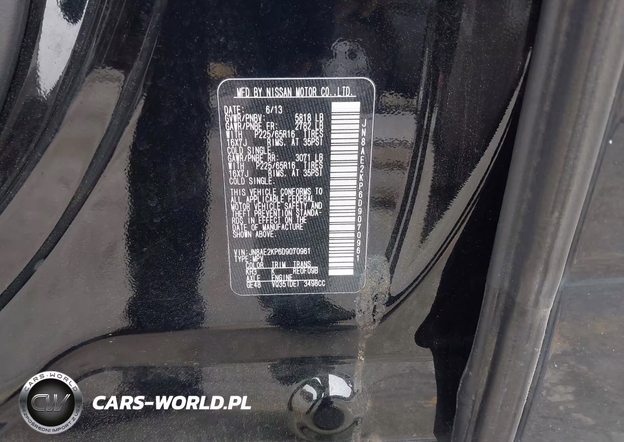 2013 Nissan Quest Sv VIN:JN8AE2KP6D9070961 - 9