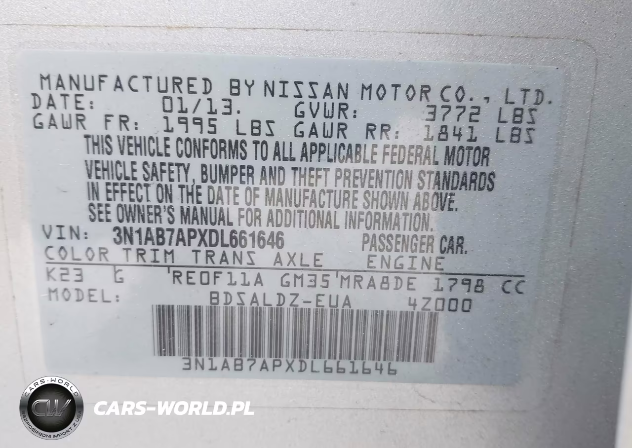 2013 Nissan Sentra Sv VIN:3N1AB7APXDL661646 - 9