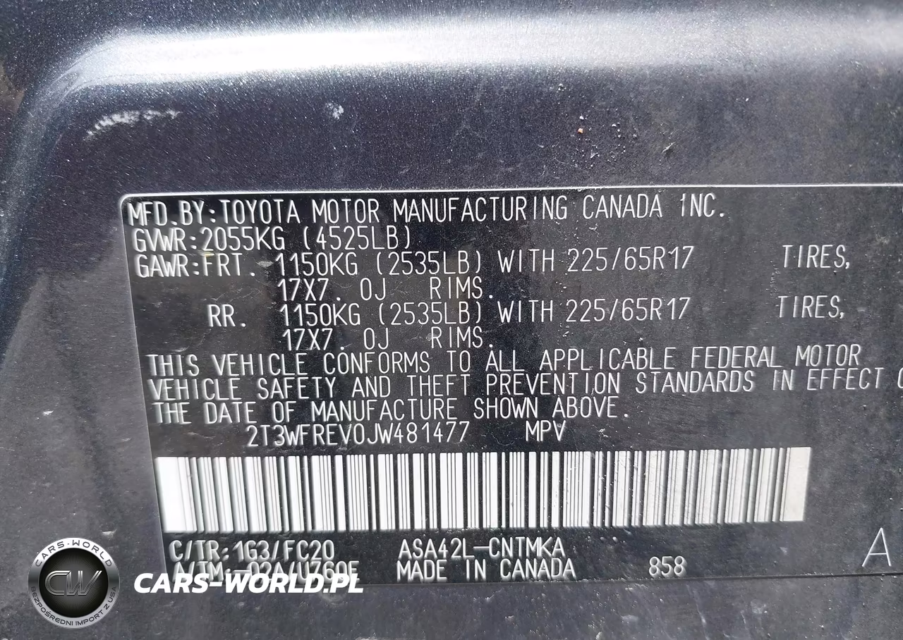 2018 Toyota Rav4 Xle VIN:2T3WFREV0JW481477 - 9