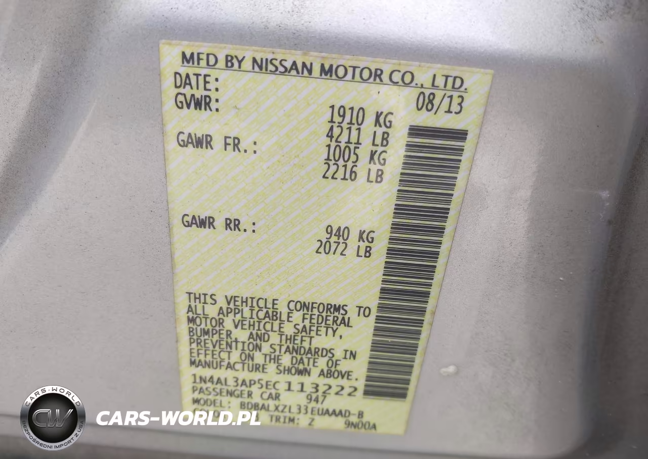 2014 Nissan Altima 2.5 Sl VIN:1N4AL3AP5EC113222 - 9