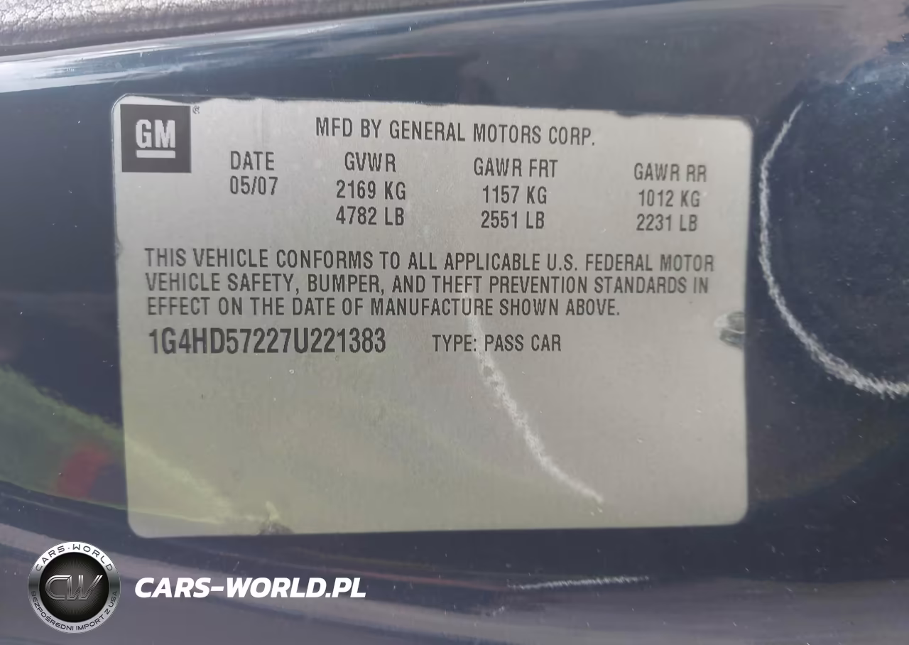 2007 Buick Lucerne Cxl VIN:1G4HD57227U221383 - 9