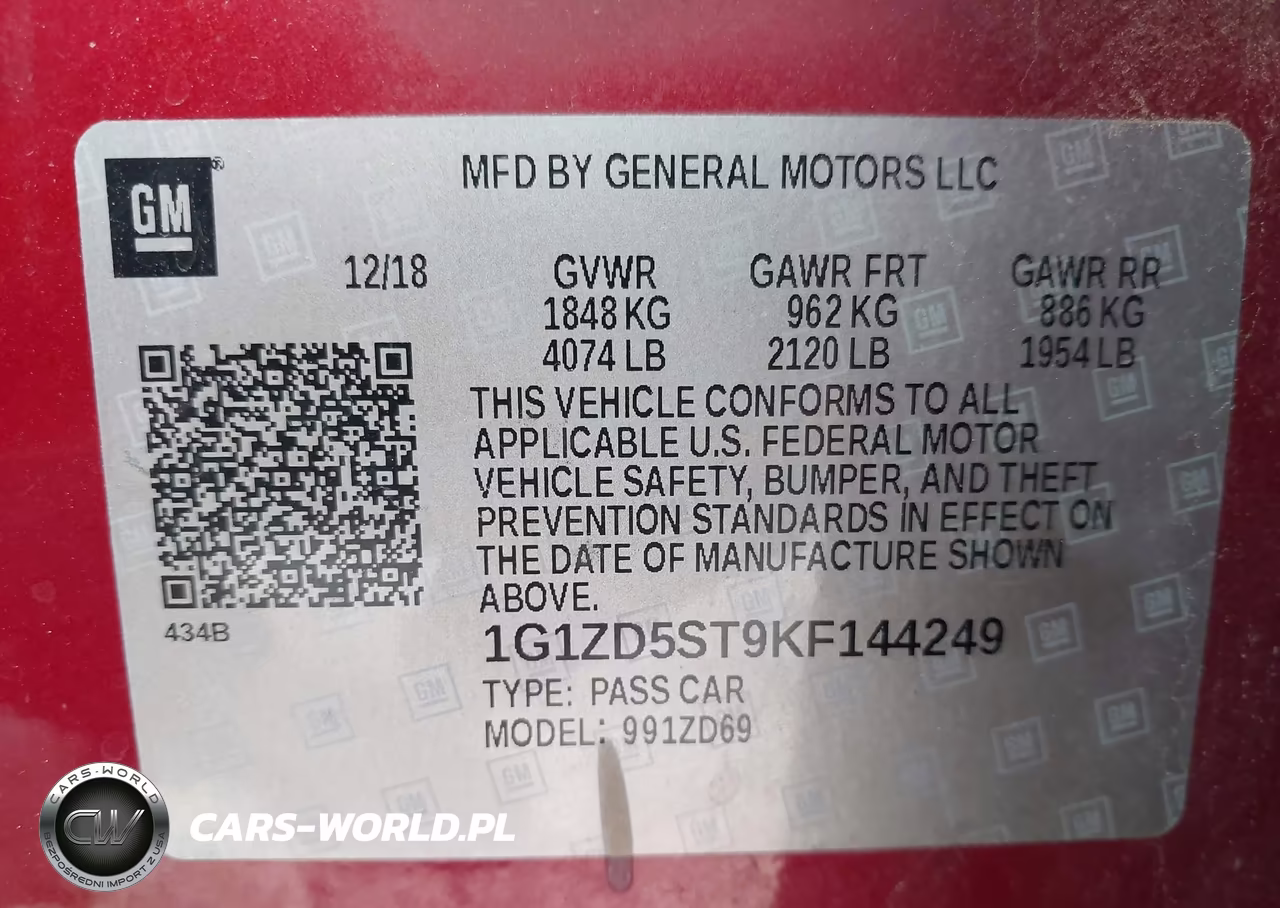 2019 Chevrolet Malibu Lt VIN:1G1ZD5ST9KF144249 - 9