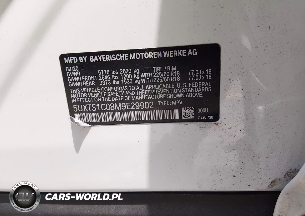 2021 BMW X3 Phev xDrive30E VIN:5UXTS1C08M9E29902 - 9