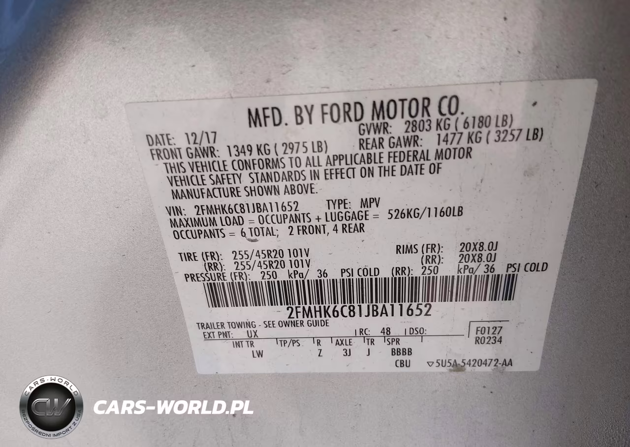 2018 Ford Flex Sel VIN:2FMHK6C81JBA11652 - 9