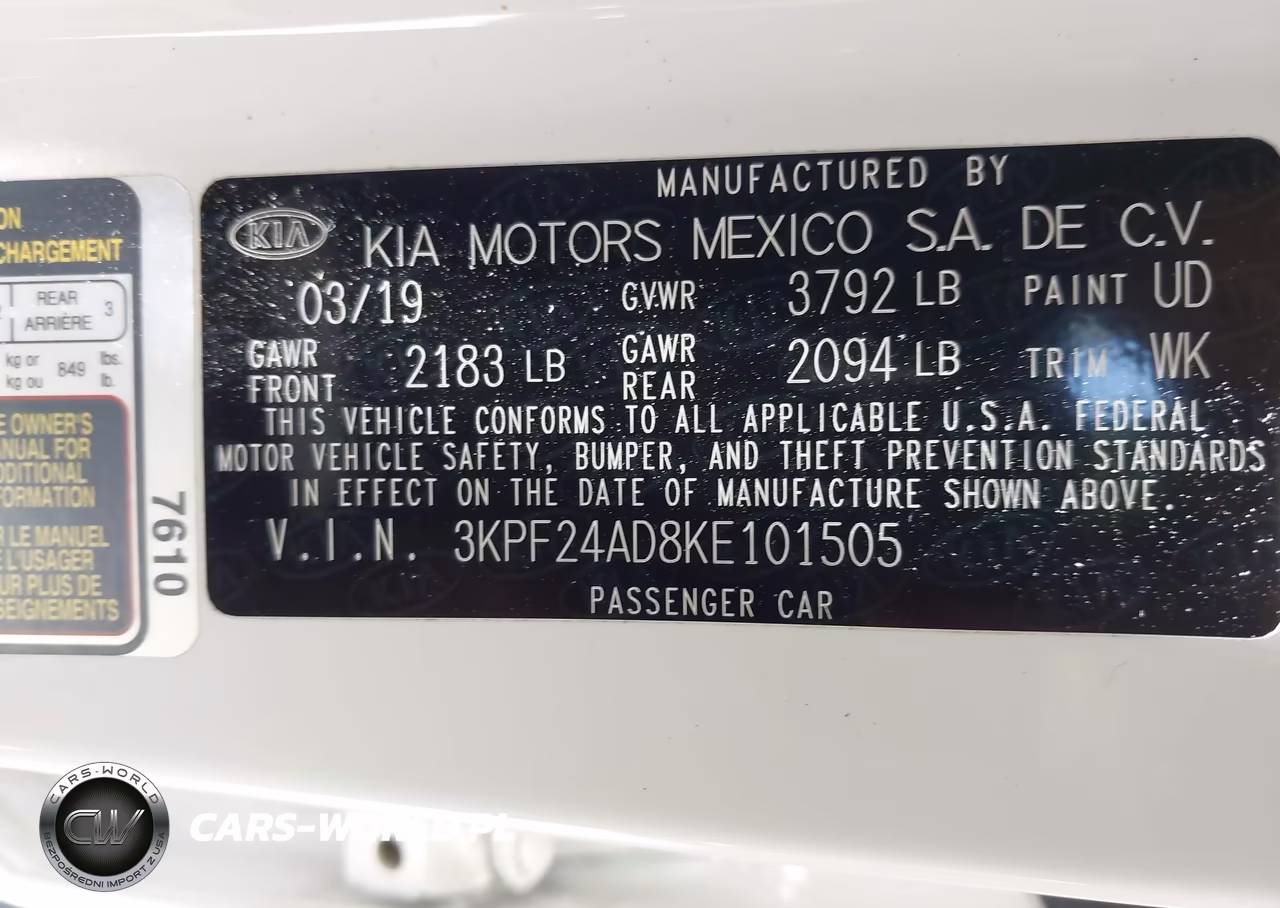 2019 Kia Forte Lxs VIN:3KPF24AD8KE101505 - 9
