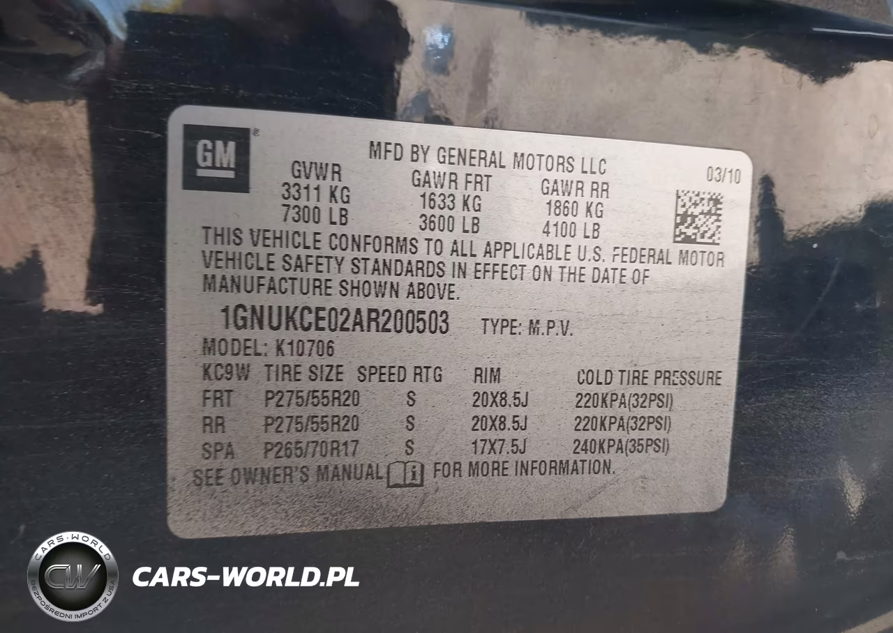 2010 Chevrolet Tahoe Ltz VIN:1GNUKCE02AR200503 - 9