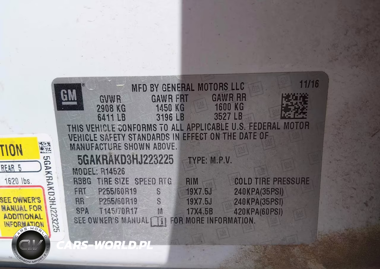 2017 Buick Enclave Convenience VIN:5GAKRAKD3HJ223225 - 9