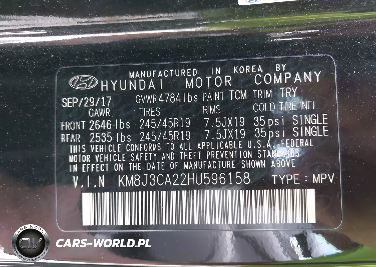 2017 Hyundai Tucson Limited VIN:KM8J3CA22HU596158 - 9