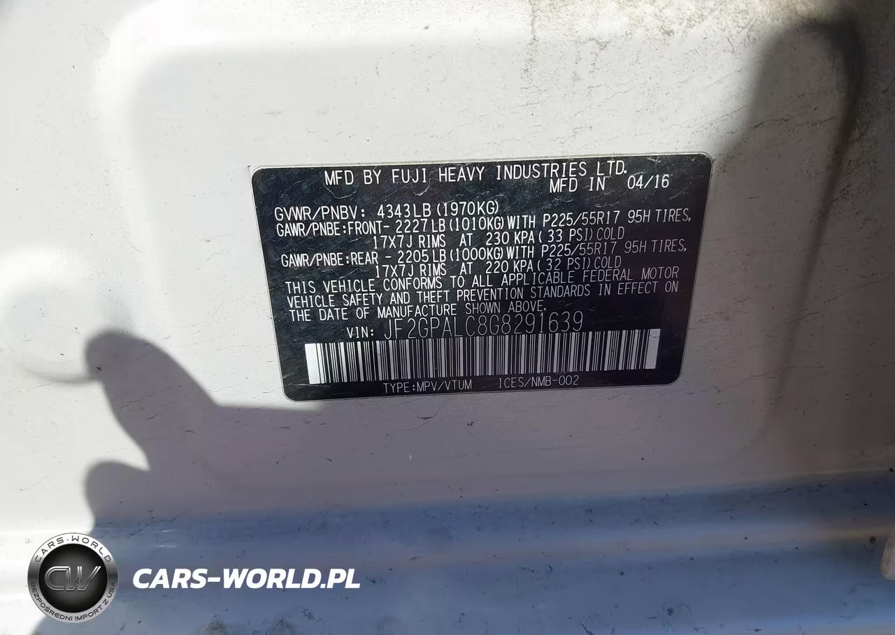 2016 Subaru Crosstrek 2.0I Limited VIN:JF2GPALC8G8291639 - 9